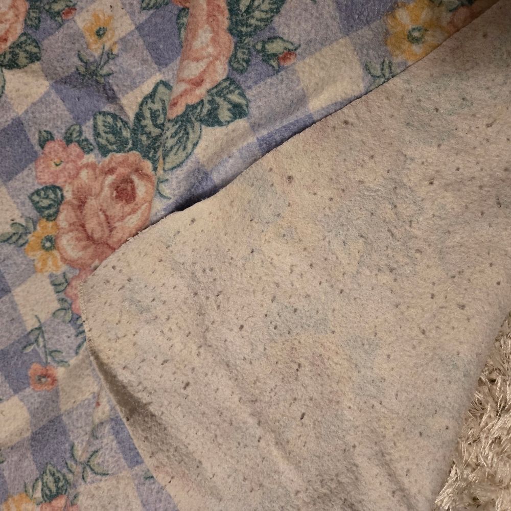 Floral Checkered Bedding Blanket Vintage Fashion Print Size home bed retro - Picture 6 of 15